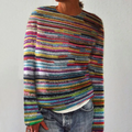 Wendy – Unik Stribet Sweater med Lange Ærmer til Kvinder