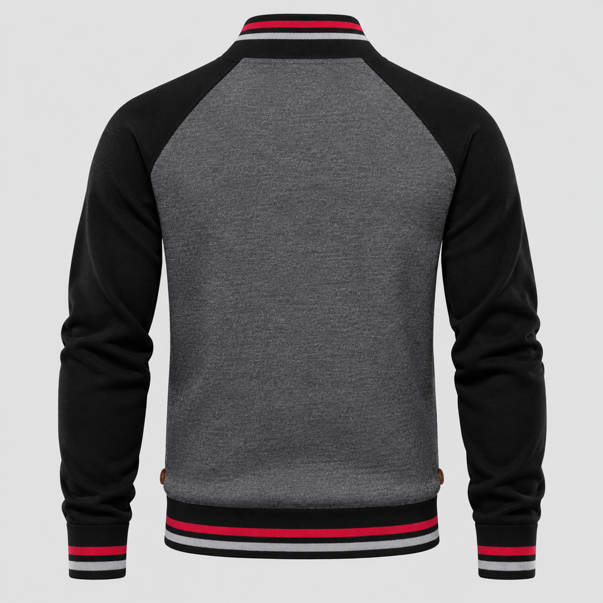 Cardigan med Lynlås til Herrer - Colorblock Ærmer og Stribet Kant
