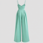 Jumpsuit med Brede Ben til Damer - Wrap Top og Spaghettistropper
