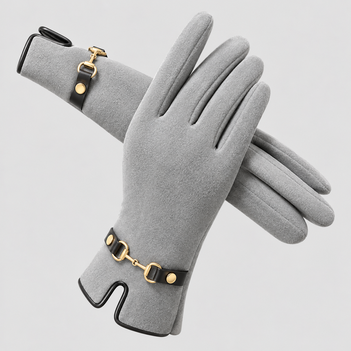 Vinterhandsker til Damer - Fleece med Touchscreen Fingerspidser og Kædedetalje
