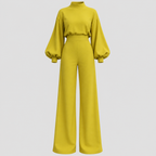 Langærmet Jumpsuit til Damer - Puffærmer og Brede Ben