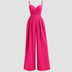 Jumpsuit med Brede Ben til Damer - Wrap Top og Spaghettistropper