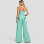 Jumpsuit med Brede Ben til Damer - Wrap Top og Spaghettistropper