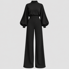Langærmet Jumpsuit til Damer - Puffærmer og Brede Ben