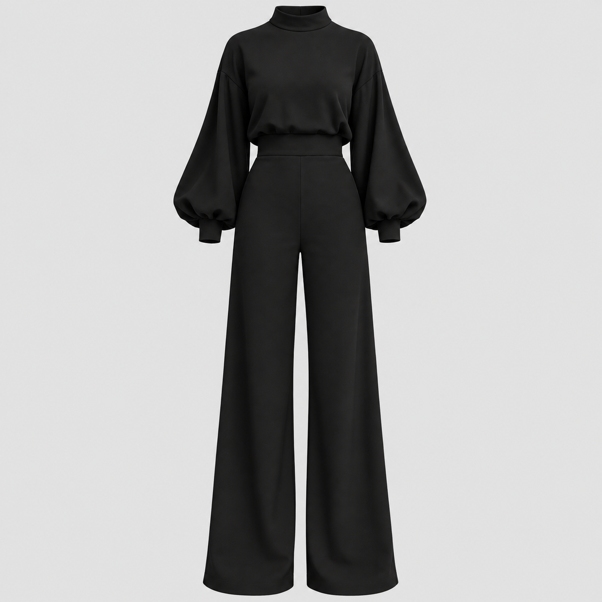 Langærmet Jumpsuit til Damer - Puffærmer og Brede Ben