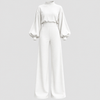 Langærmet Jumpsuit til Damer - Puffærmer og Brede Ben