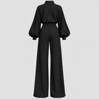 Langærmet Jumpsuit til Damer - Puffærmer og Brede Ben