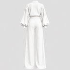 Langærmet Jumpsuit til Damer - Puffærmer og Brede Ben