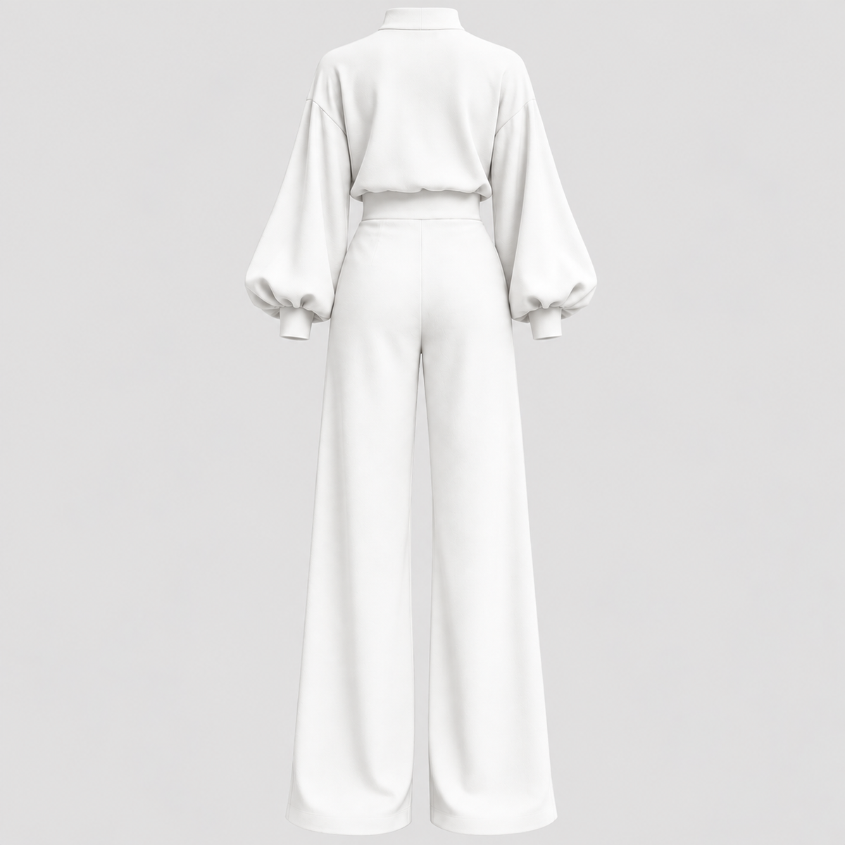 Langærmet Jumpsuit til Damer - Puffærmer og Brede Ben