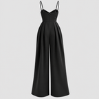 Jumpsuit med Brede Ben til Damer - Wrap Top og Spaghettistropper