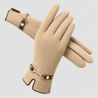 Vinterhandsker til Damer - Fleece med Touchscreen Fingerspidser og Kædedetalje