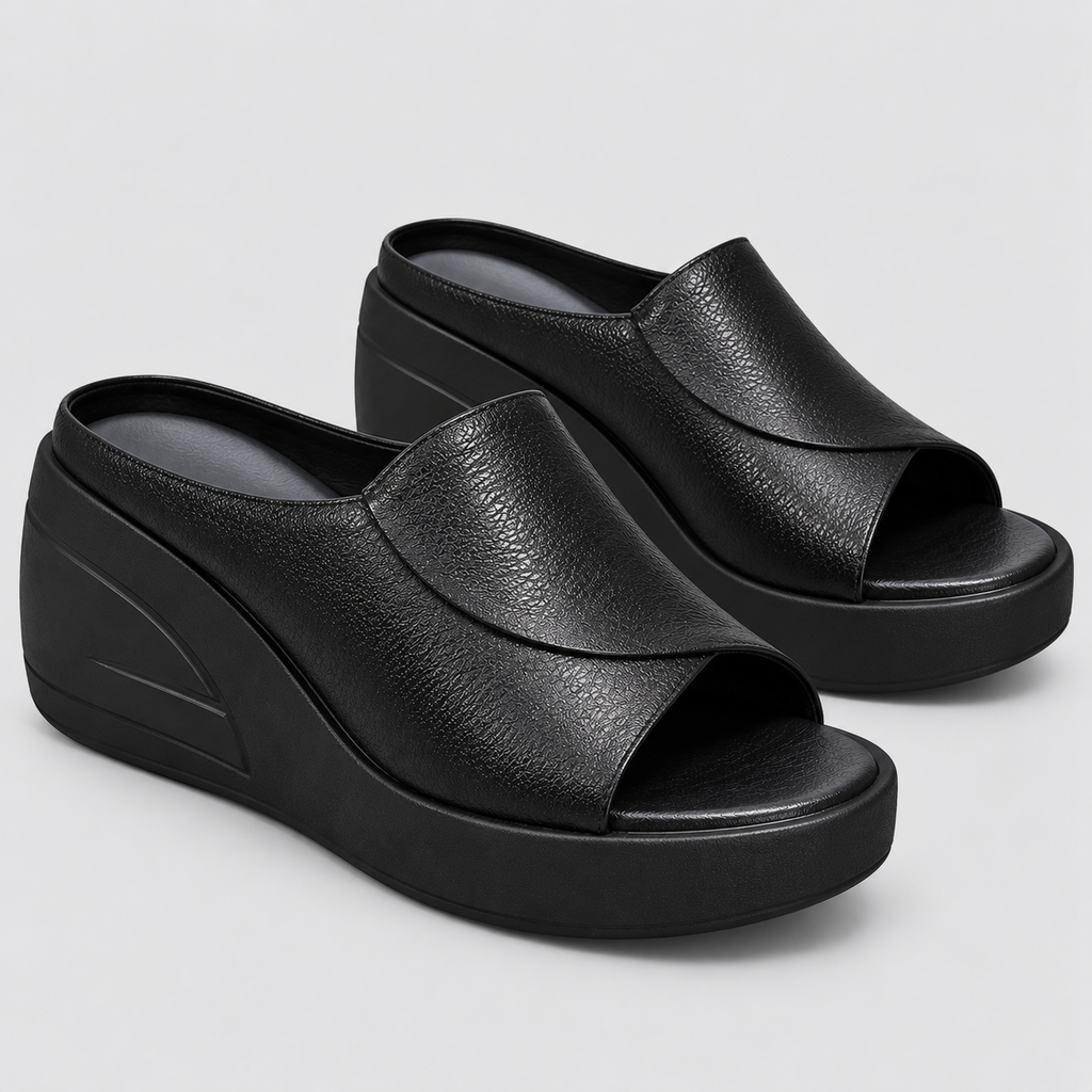 Wedge Mules til Damer - Bred Forfodsrem og Åben Tå