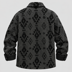 Overshirt i Uld til Herrer - Geometrisk Mønster med Kontrastkant