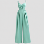 Jumpsuit med Brede Ben til Damer - Wrap Top og Spaghettistropper