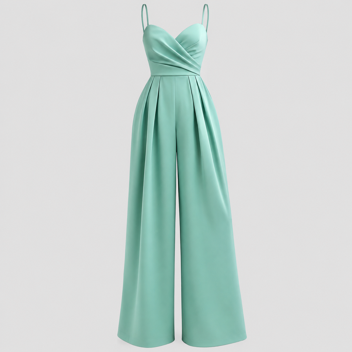 Jumpsuit med Brede Ben til Damer - Wrap Top og Spaghettistropper
