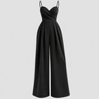 Jumpsuit med Brede Ben til Damer - Wrap Top og Spaghettistropper