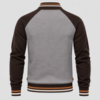 Cardigan med Lynlås til Herrer - Colorblock Ærmer og Stribet Kant