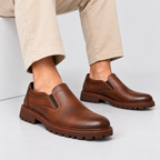 Slip-On Sko til Herrer - Elastisk Sideindsats med Kraftig Sål