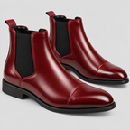 Herre Læder Chelsea Boots – Rød Sål Slip-On Støvler