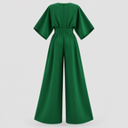 Chiffon Wrap Jumpsuit til Damer – Vide Ben, Flere Farver