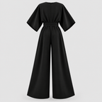 Chiffon Wrap Jumpsuit til Damer – Vide Ben, Flere Farver