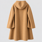 Lang Frakke i Uldlook - Wrap-Lukning med Revers