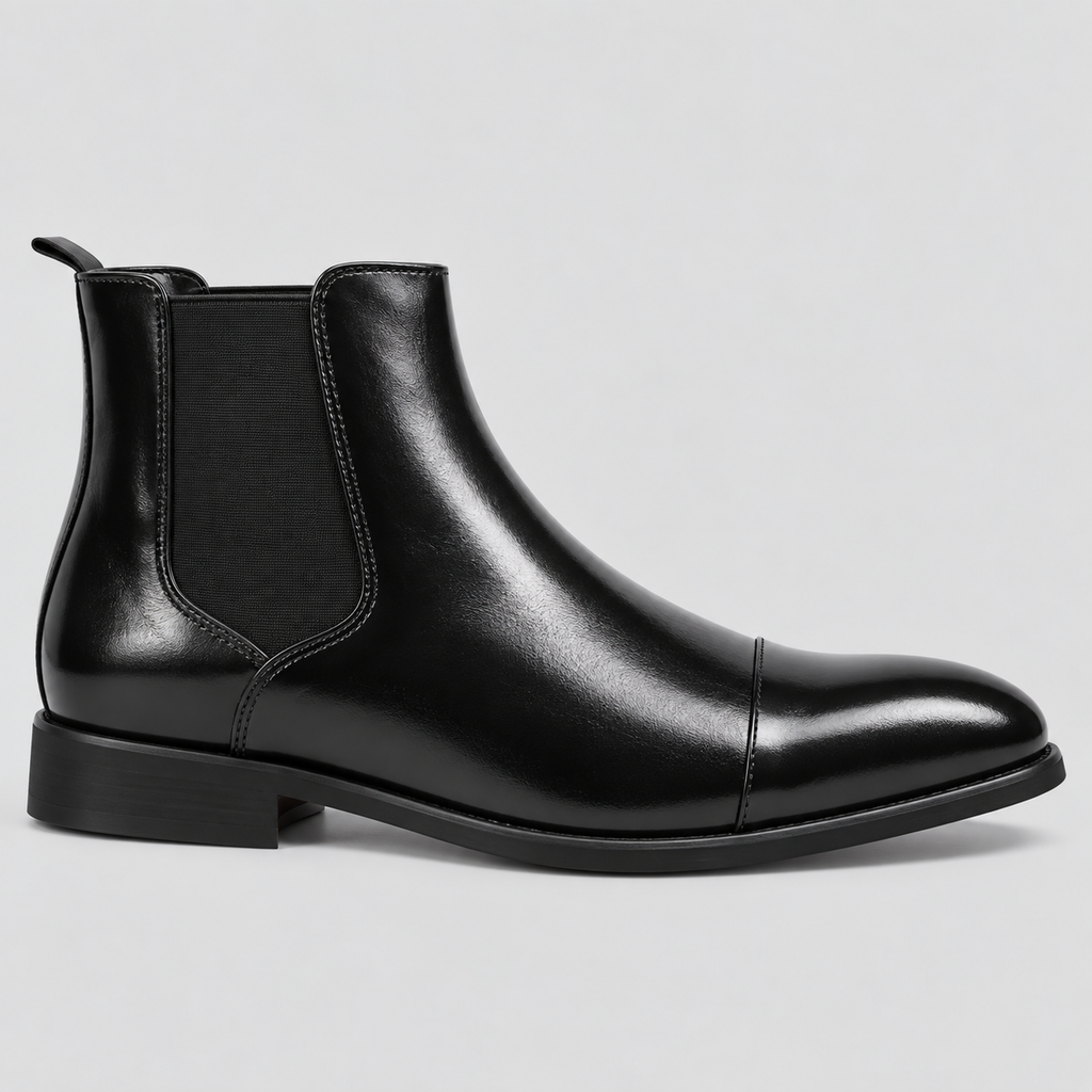 Herre Læder Chelsea Boots – Rød Sål Slip-On Støvler