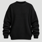 Chunky Strikket Sweater til Herrer - Oversized med Ribbede Manchetter