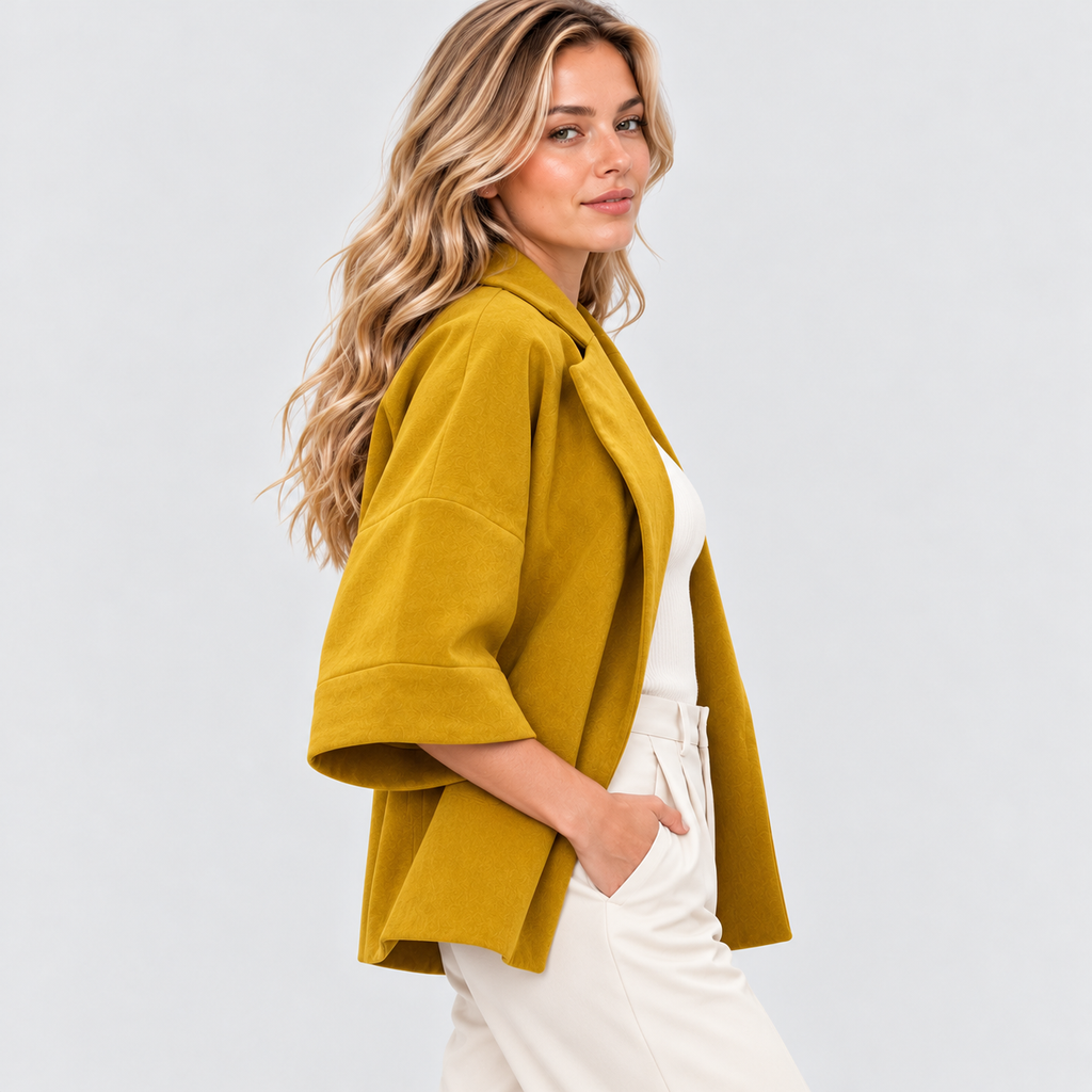 Åben Cardigan til Damer - Ruskindslook, Otte Farver