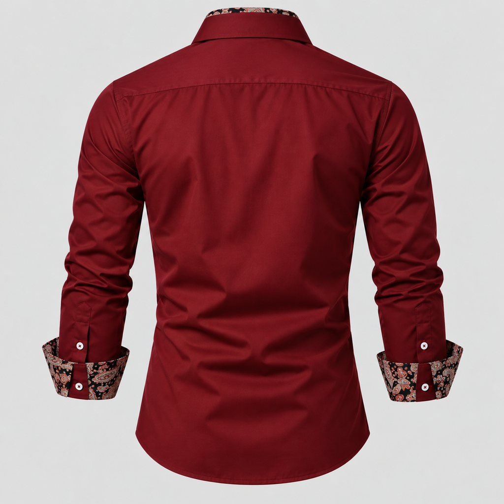 Kontrastdetalje Skjorte - Slim Fit Paisley Detalje