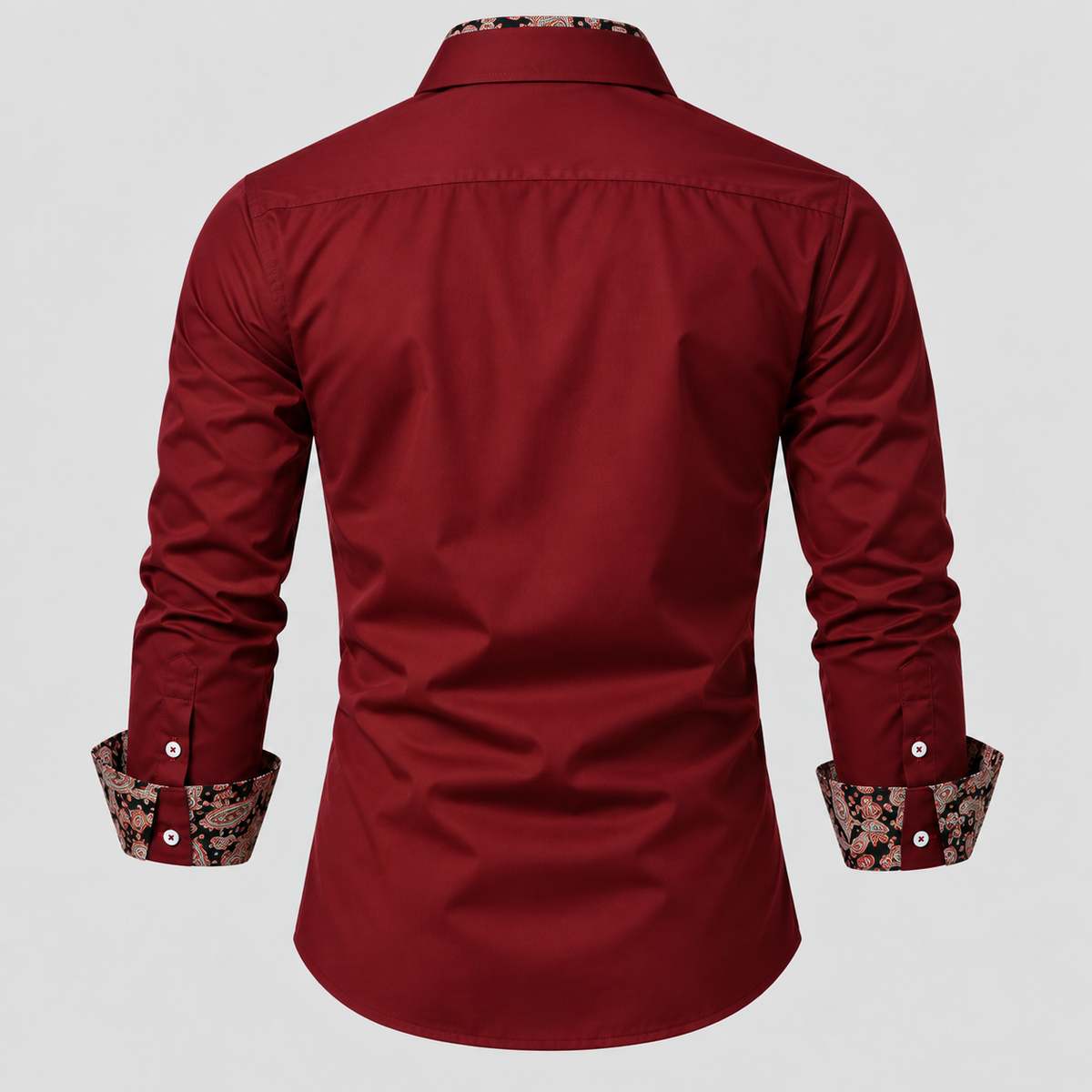 Kontrastdetalje Skjorte - Slim Fit Paisley Detalje