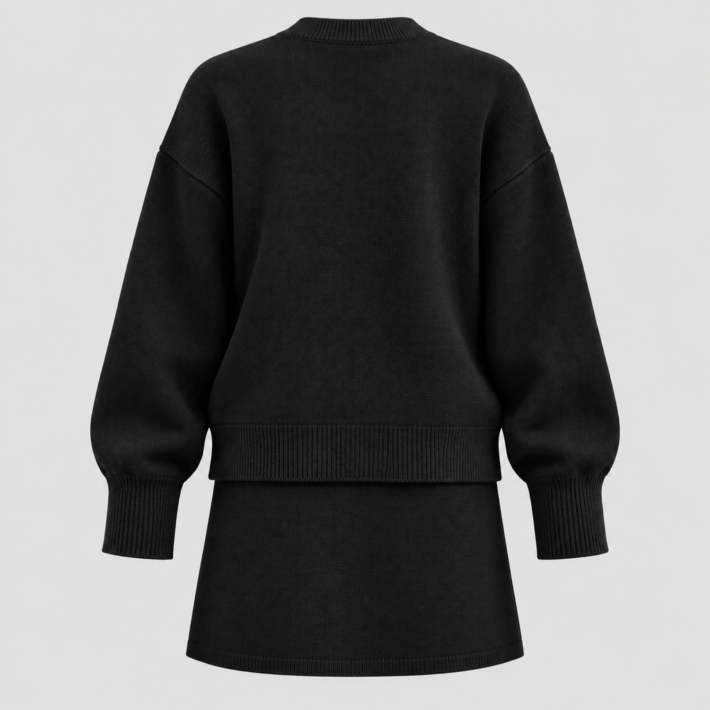Dame Todelt Sweatersæt – Oversized Top med Shorts