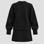 Dame Todelt Sweatersæt – Oversized Top med Shorts