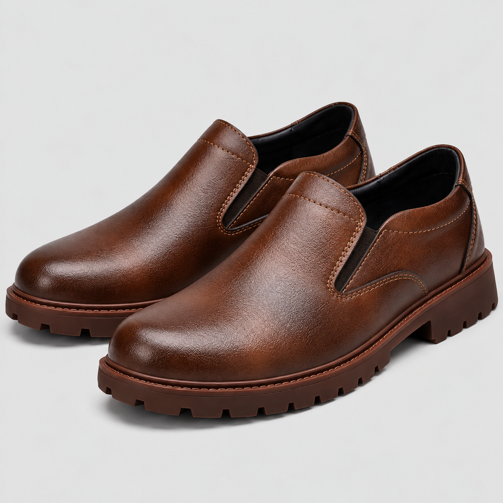 Slip-On Sko til Herrer - Elastisk Sideindsats med Kraftig Sål