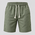 Herre Nålestribede Shorts – Elastisk Talje med Snor