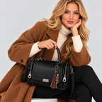 Boston-Taske - Vintagestil med Dobbelt Lynlås og Crossbodyrem