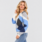 Colorblock Top til Damer - Meshærmer, V-Hals