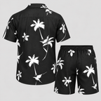 Herre Tropisk Print Skjorte- og Shortssæt – Sommer Matchende Sæt