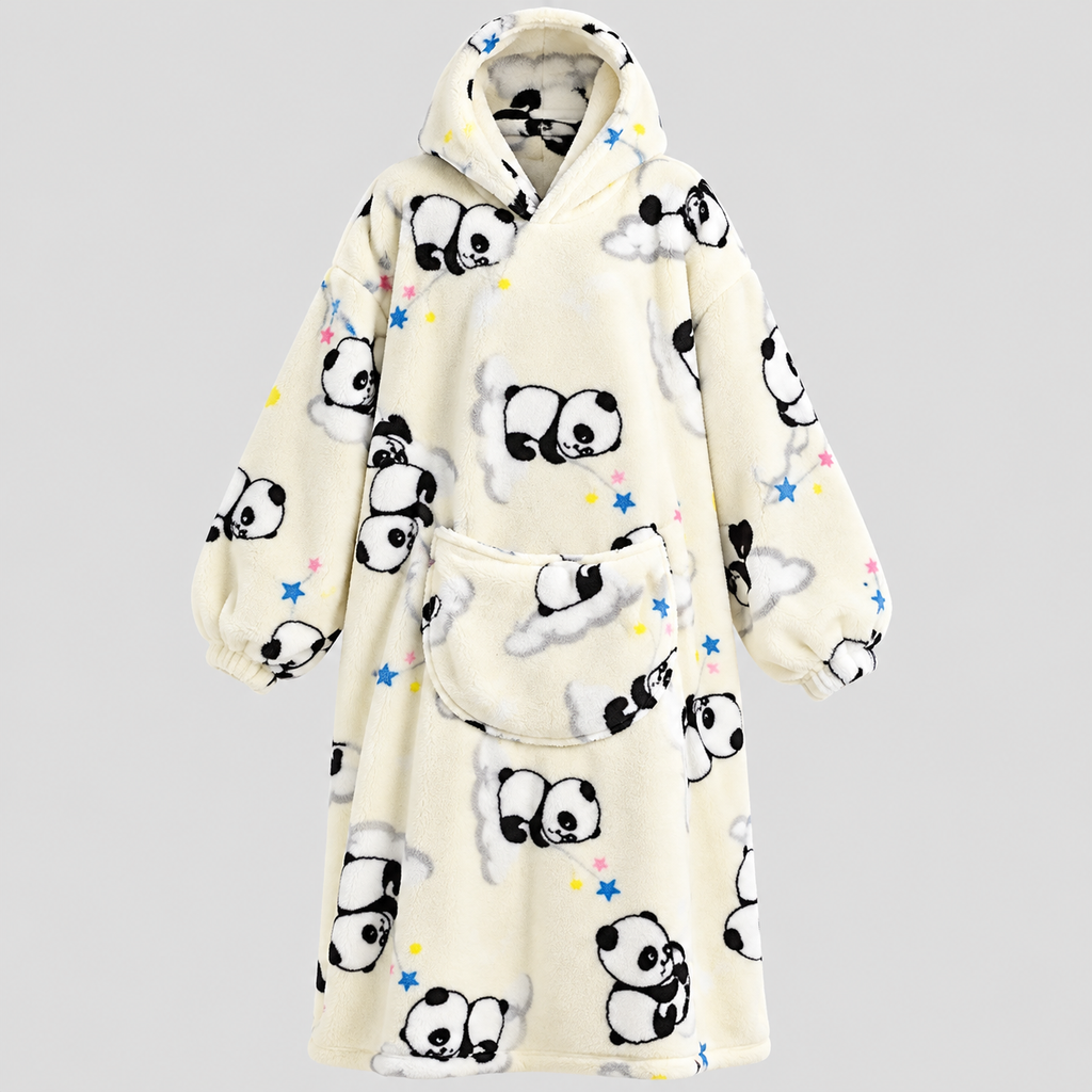 Hættebeklædt Tæppe - Blødt Sherpa Fleece, Maskinvaskbart