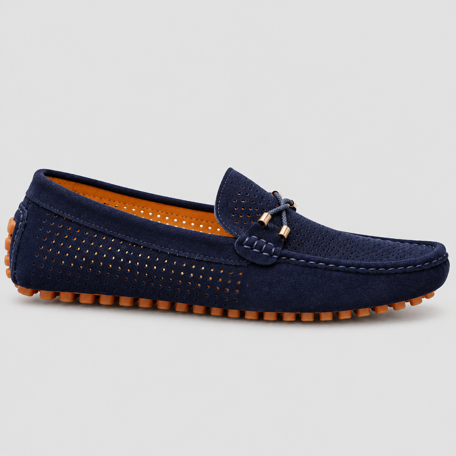 Herre Perforerede Læder-Loafers – Slip-On Mokkasiner