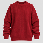 Chunky Strikket Sweater til Herrer - Oversized med Ribbede Manchetter