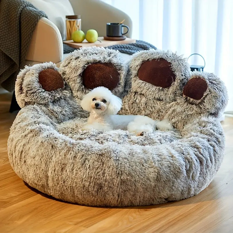 Donut hundeseng med bjørnepoter beroligende seng