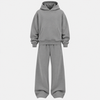 Herre Colorblock Hoodie Sæt – Straight Cut Træningsdragt