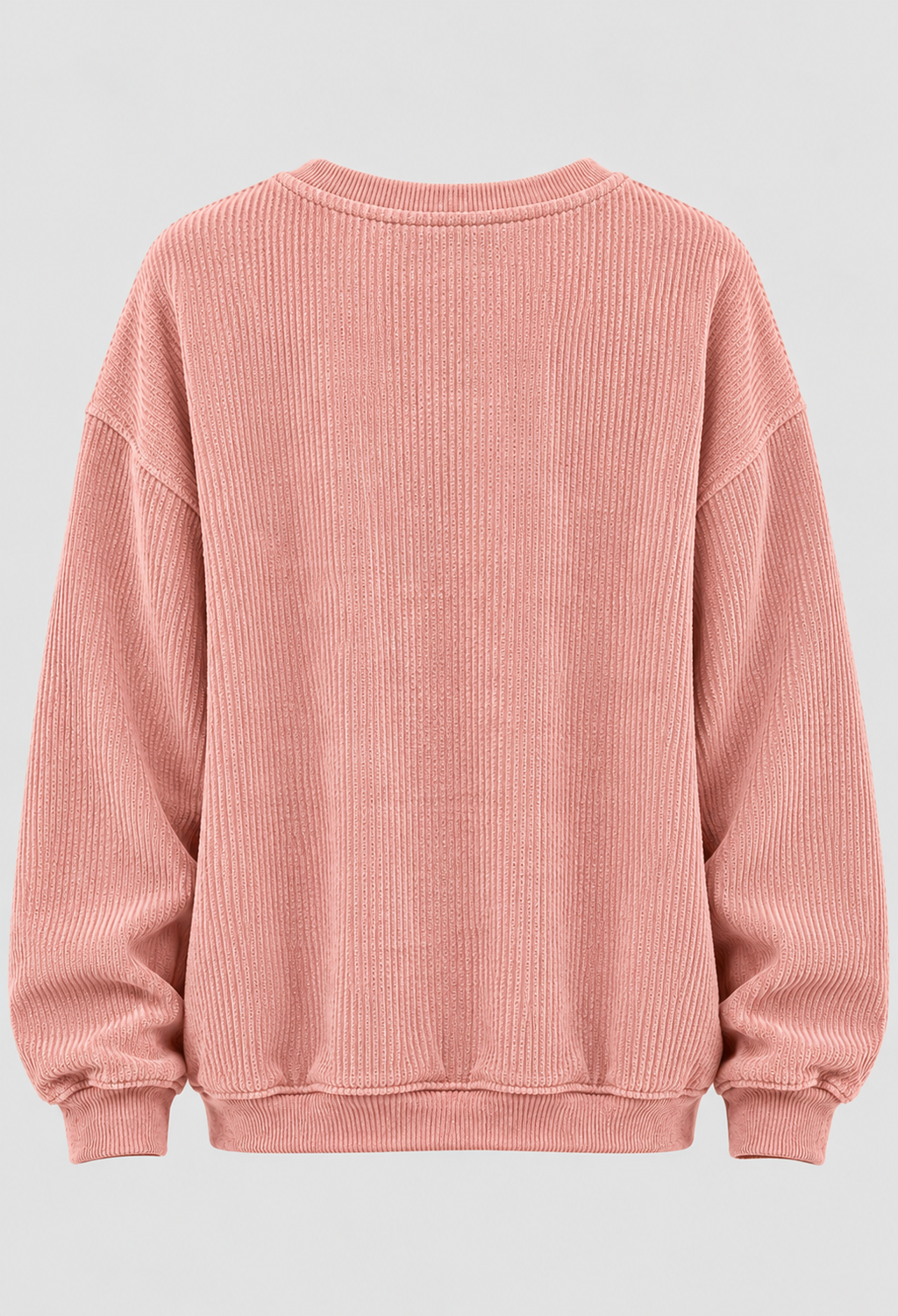 Sweatshirt med Slogan til Damer - Ribbet Stof, Faldende Skuldre