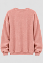 Sweatshirt med Slogan til Damer - Ribbet Stof, Faldende Skuldre