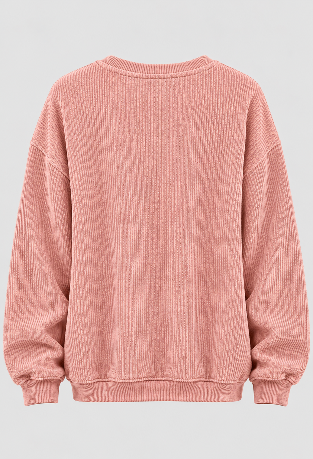Sweatshirt med Slogan til Damer - Ribbet Stof, Faldende Skuldre