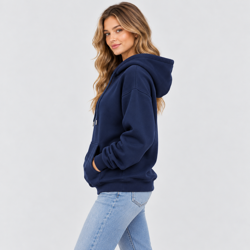 Oversized Hoodie - Leopardstjerne på Ryggen, Faldende Skuldre