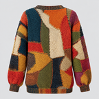 Sweater med Kattemotiv - Rund Hals, Afslappet Strik