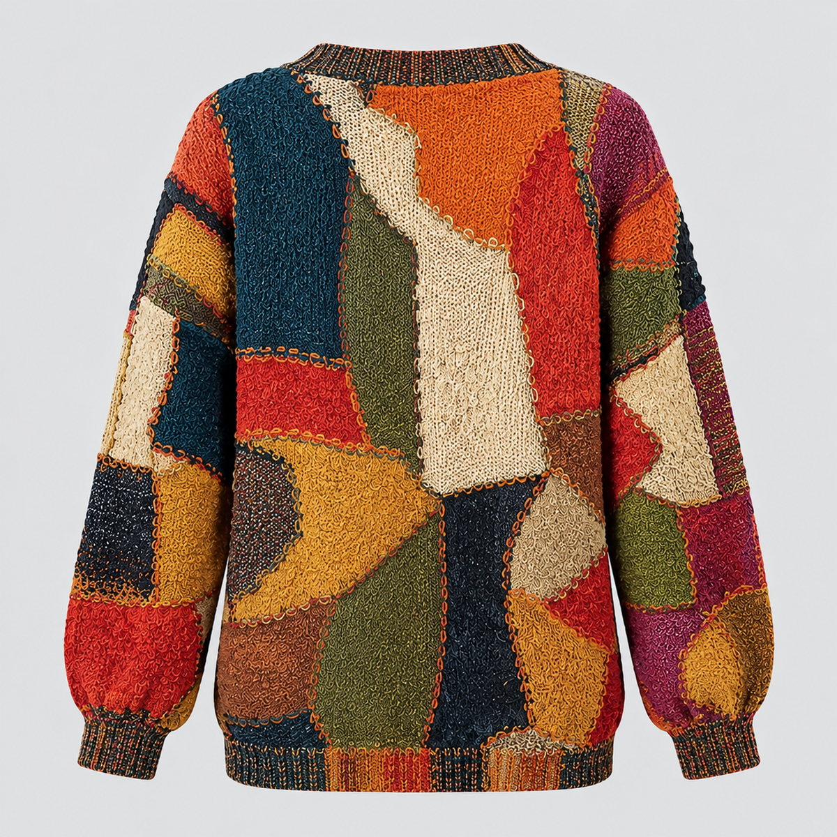 Sweater med Kattemotiv - Rund Hals, Afslappet Strik