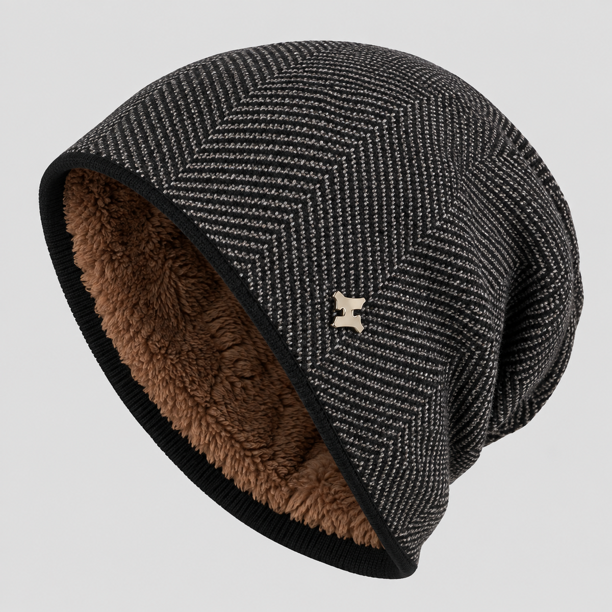 Unisex Fleecefor Hue – Slouchy Strikket Vinterhue